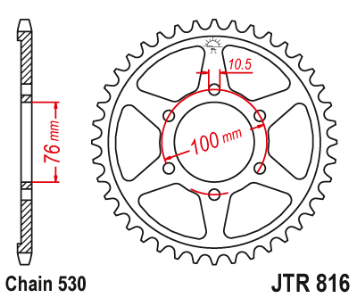 Звезда Ведомая Jtr816-46
